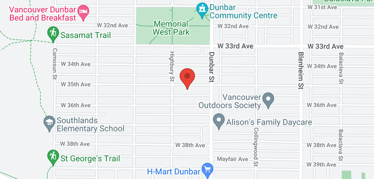 map of 3726 W 35TH AVENUE